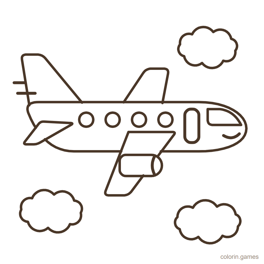 Dibujo de avión para colorear: Avión Viajero