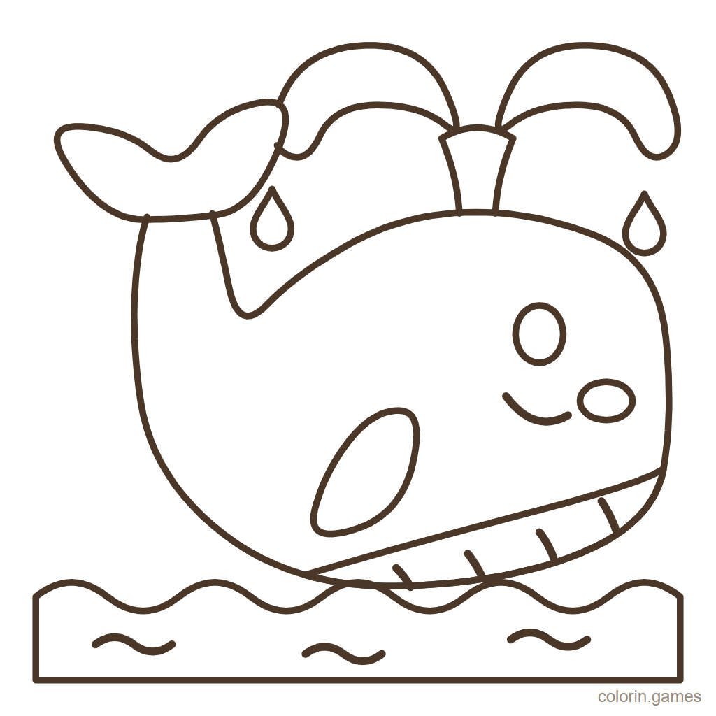 Dibujo de ballena para colorear: Ballena Saltarina