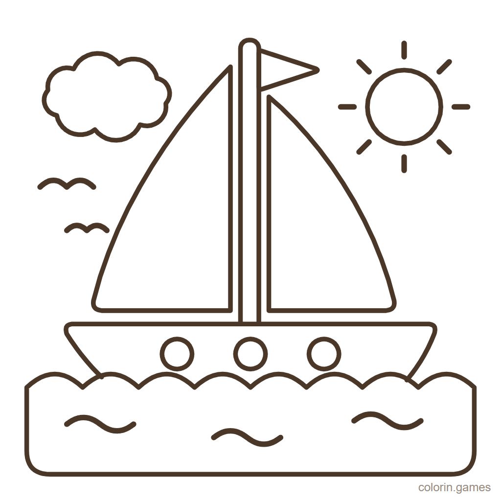Dibujo de barco para colorear: Barco Velero