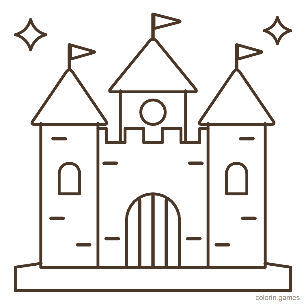 Dibujo de castillo para colorear: Castillo Encantado
