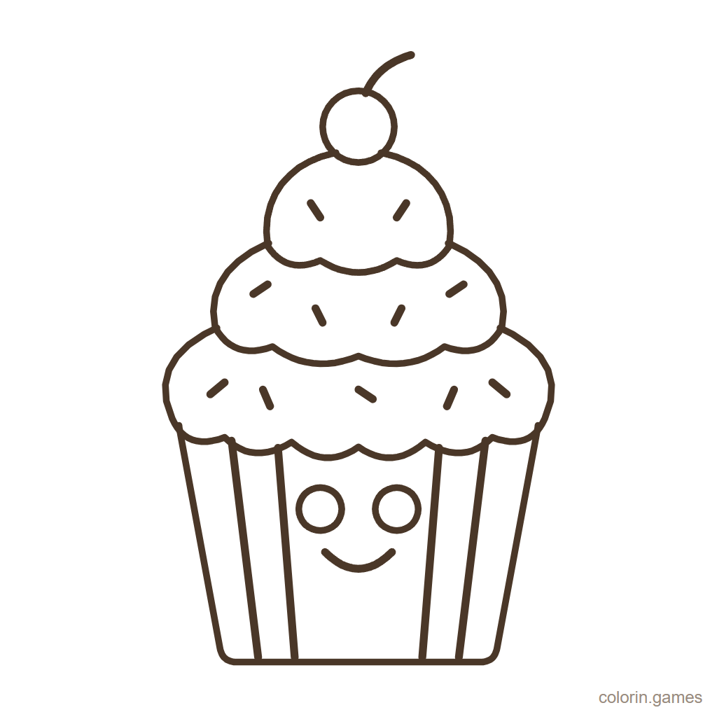 Dibujo de cupcake para colorear: Cupcake Dulce
