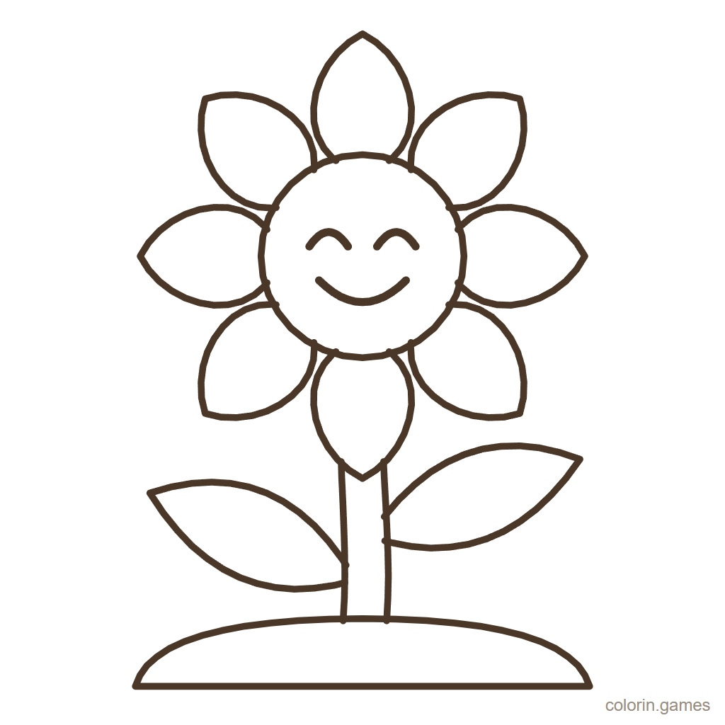 Dibujo de flor para colorear: Flor Sonriente