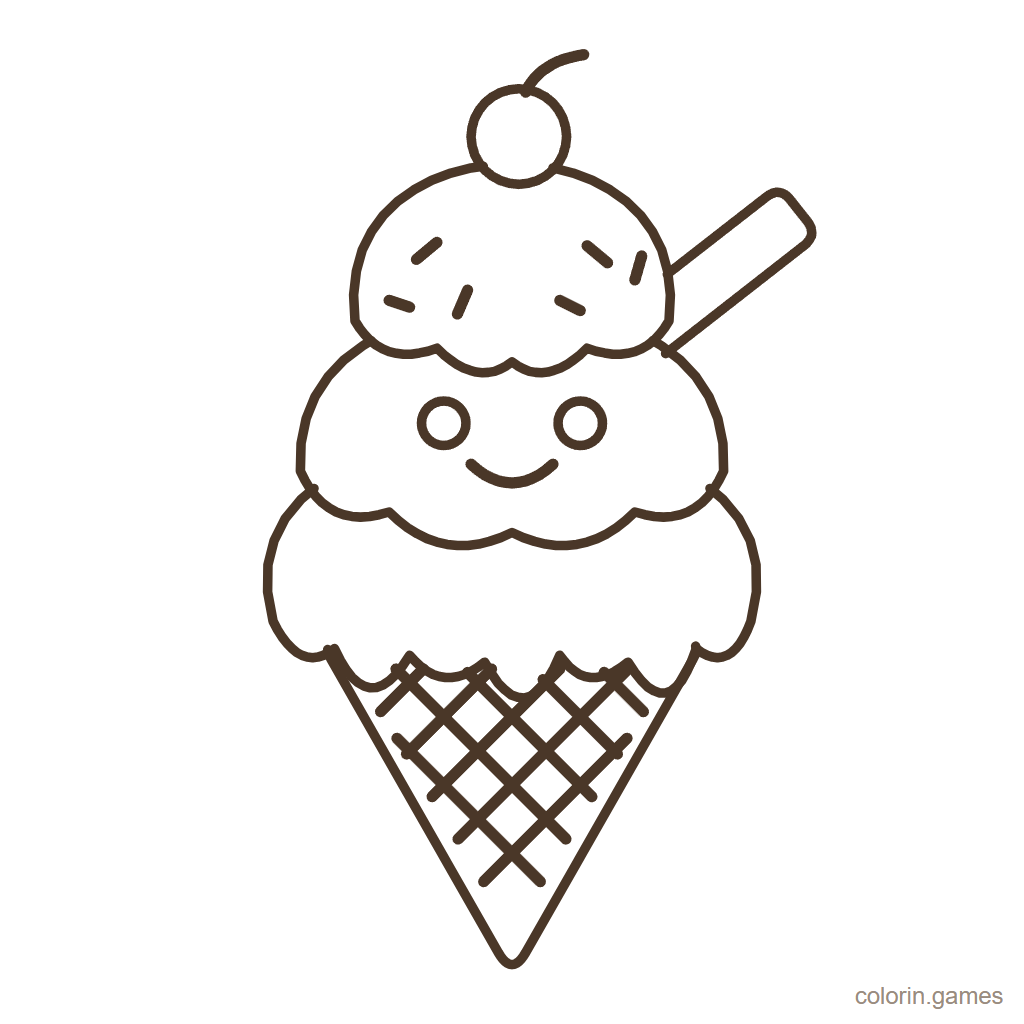 Dibujo de helado para colorear: Helado Gigante