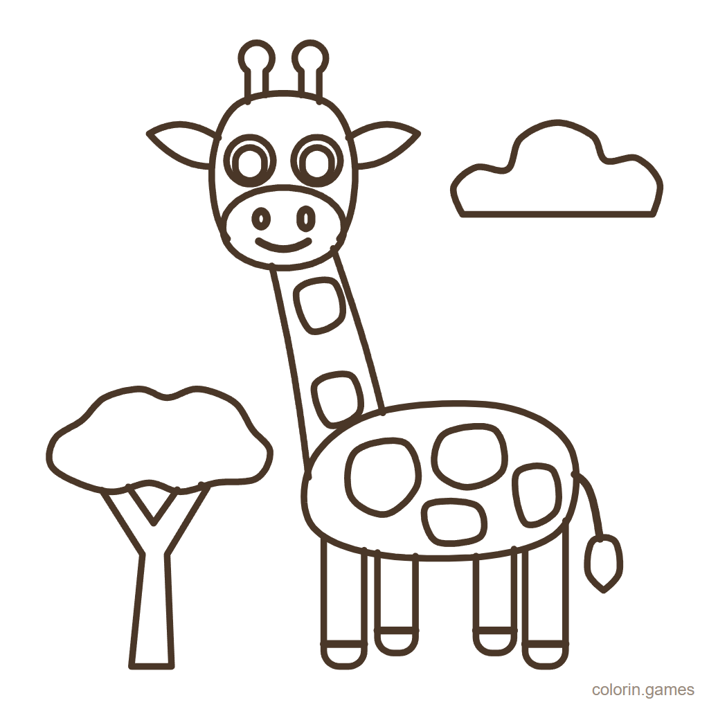 Dibujo de jirafa para colorear: Jirafa Altísima