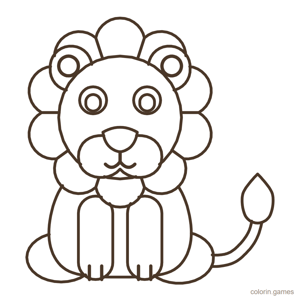 Dibujo de león para colorear: León Melenudo