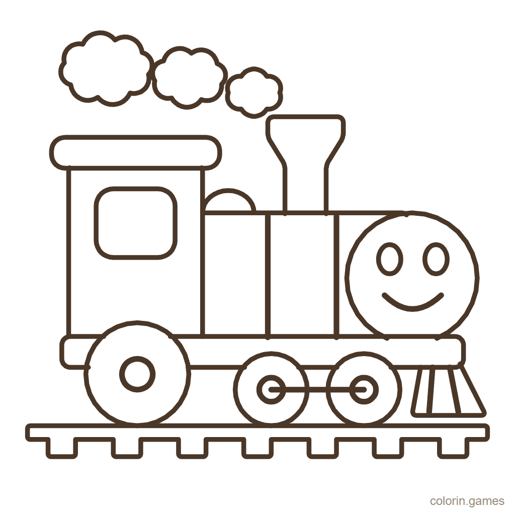 Dibujo de tren de vapor para colorear: Locomotora de Vapor