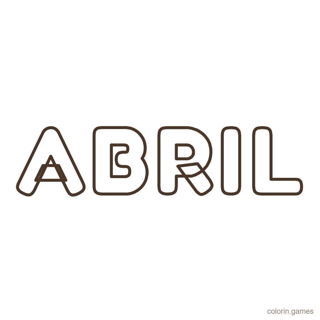 Nombre Abril para colorear
