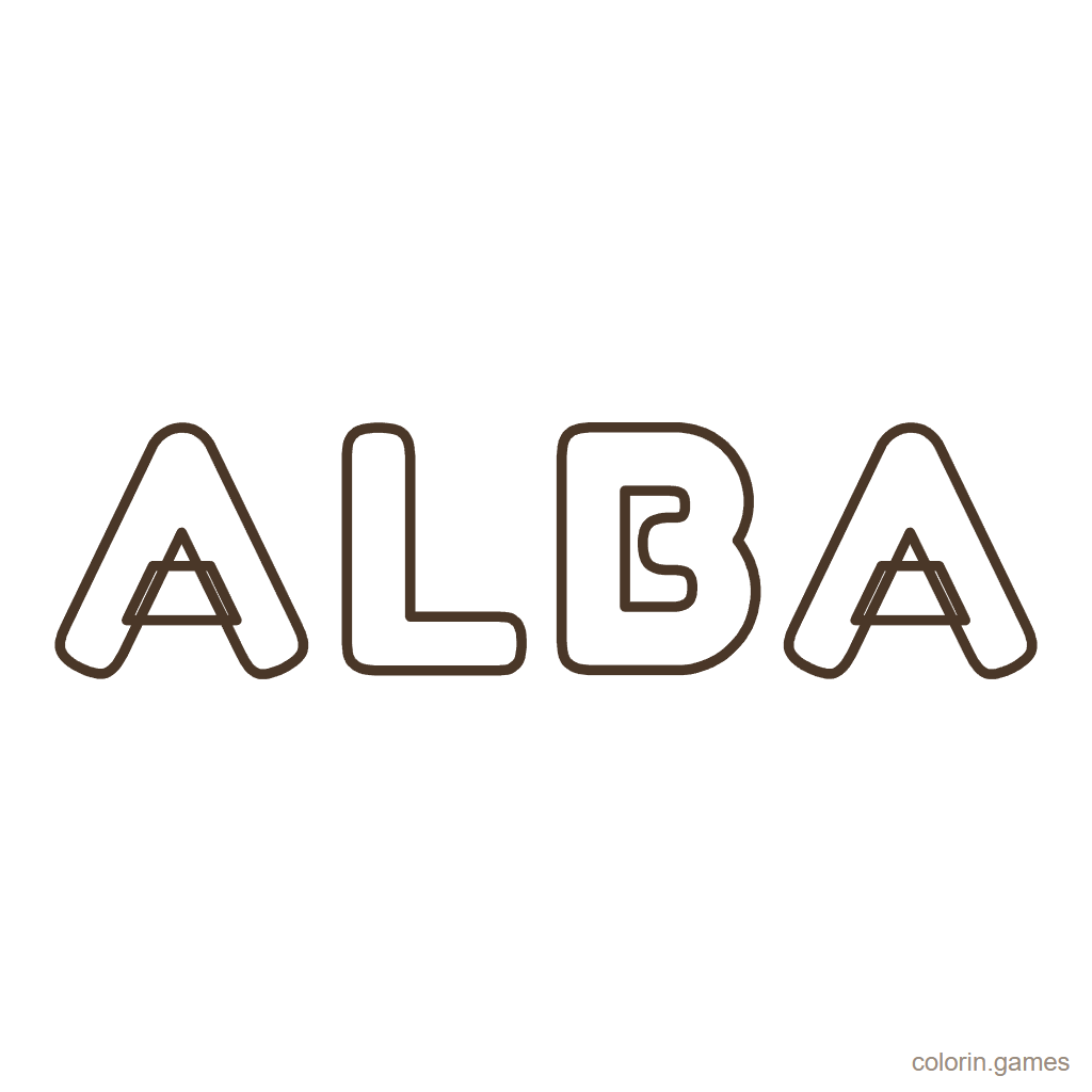 Nombre Alba para colorear