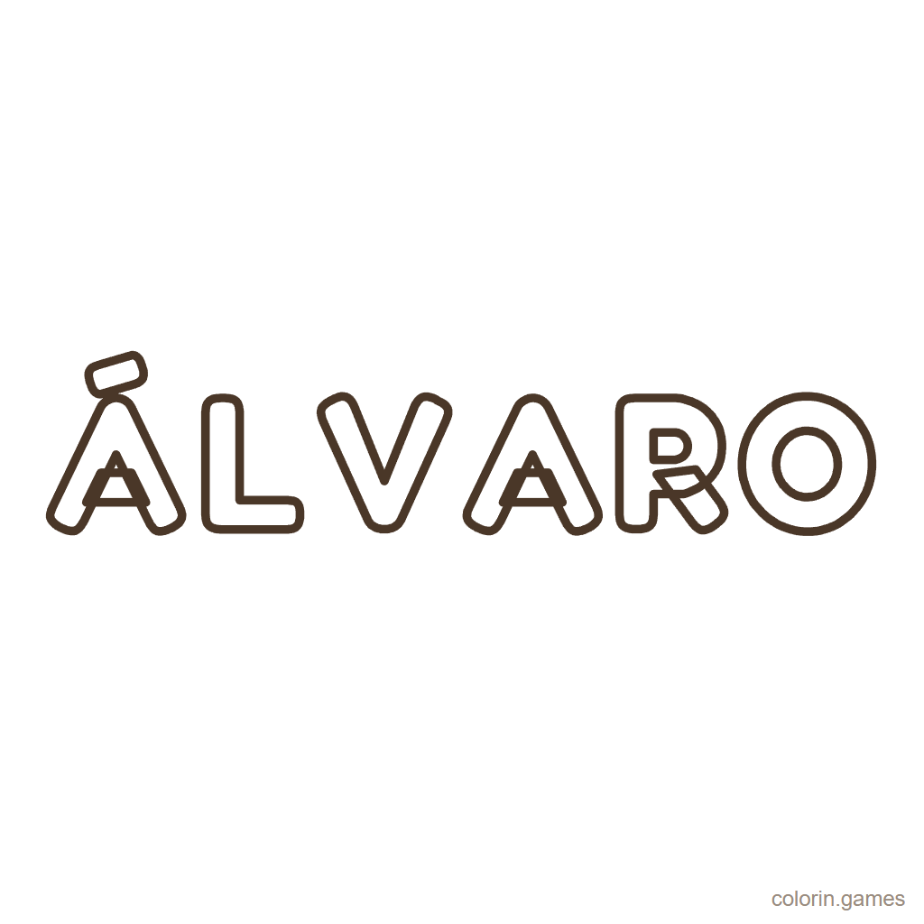 Nombre Álvaro para colorear