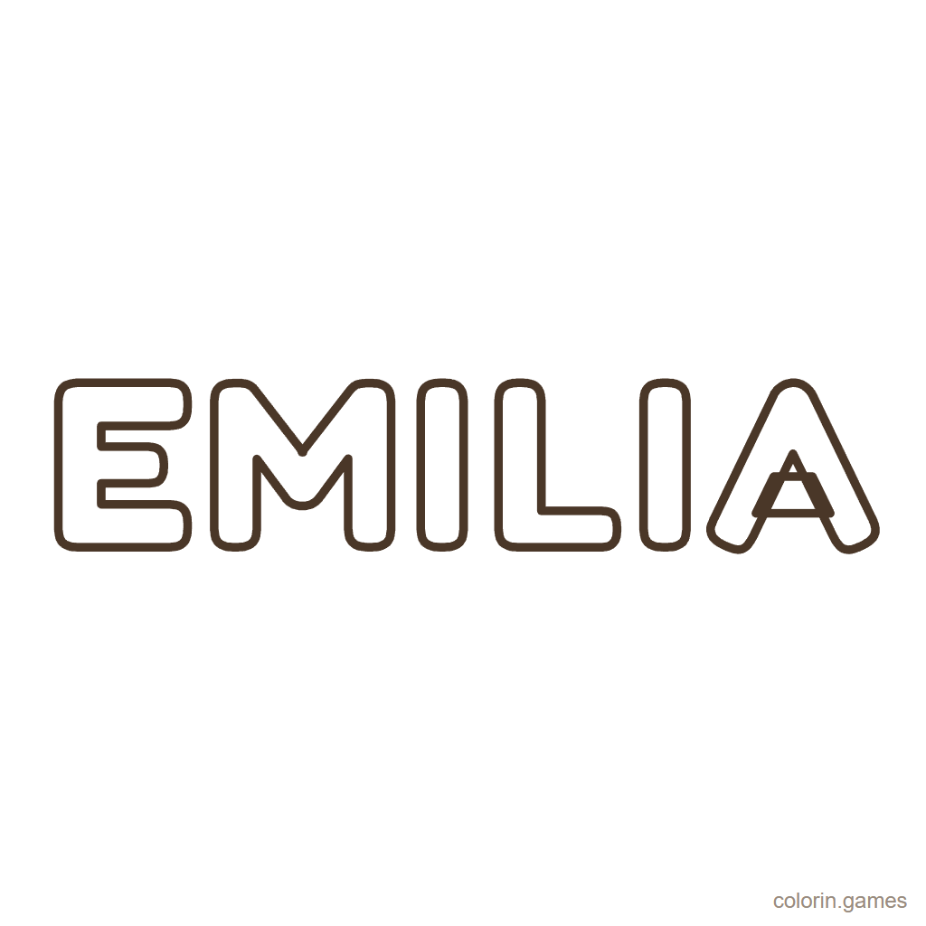 Nombre Emilia para colorear