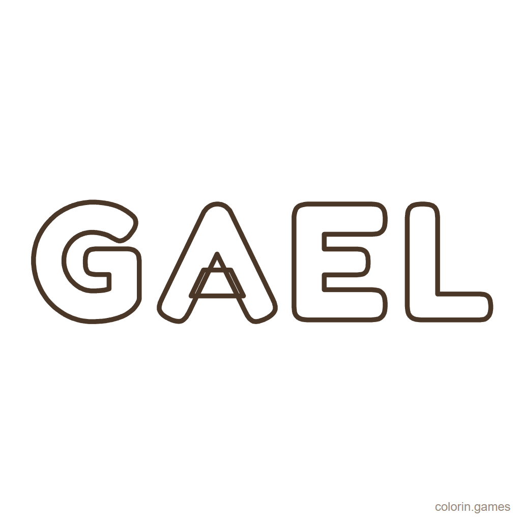 Nombre Gael para colorear