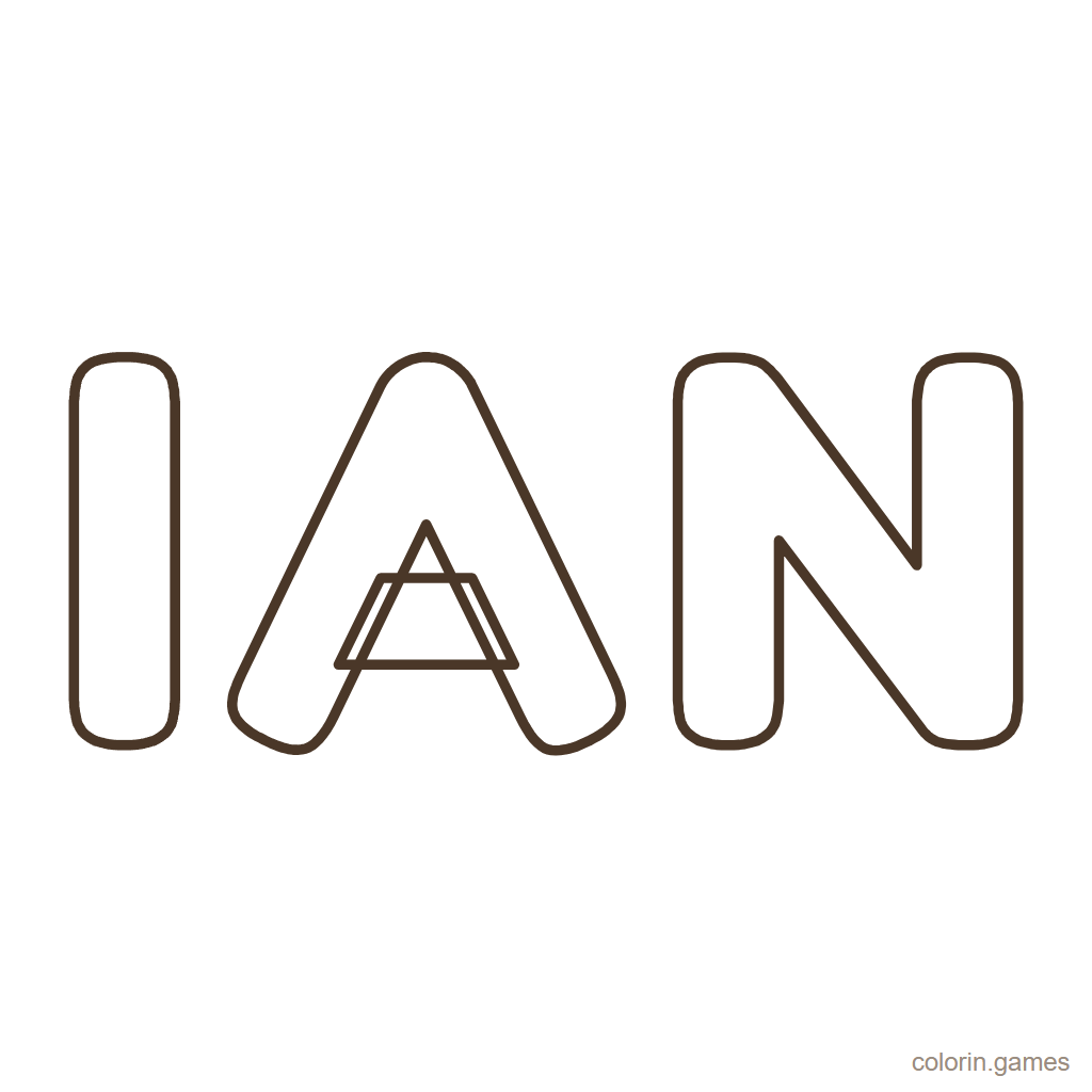 Nombre Ian para colorear