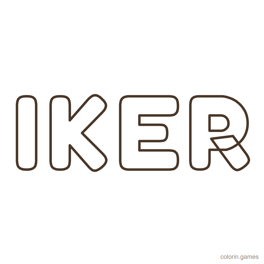 Nombre Iker para colorear