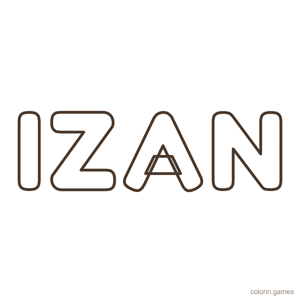 Nombre Izan para colorear