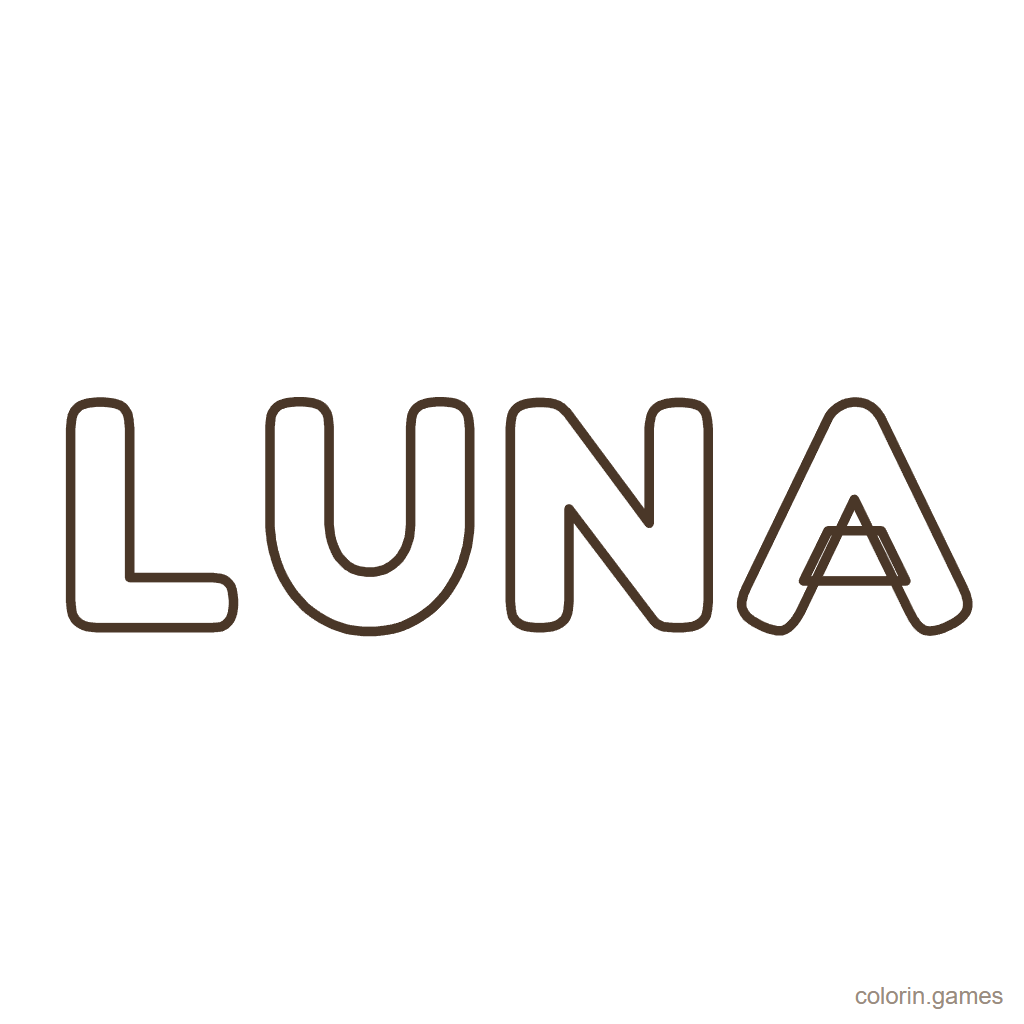Nombre Luna para colorear