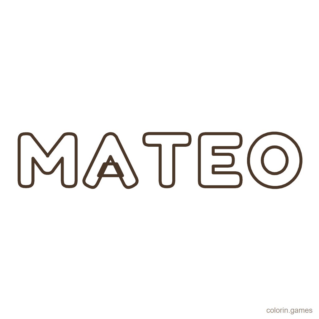 Nombre Mateo para colorear