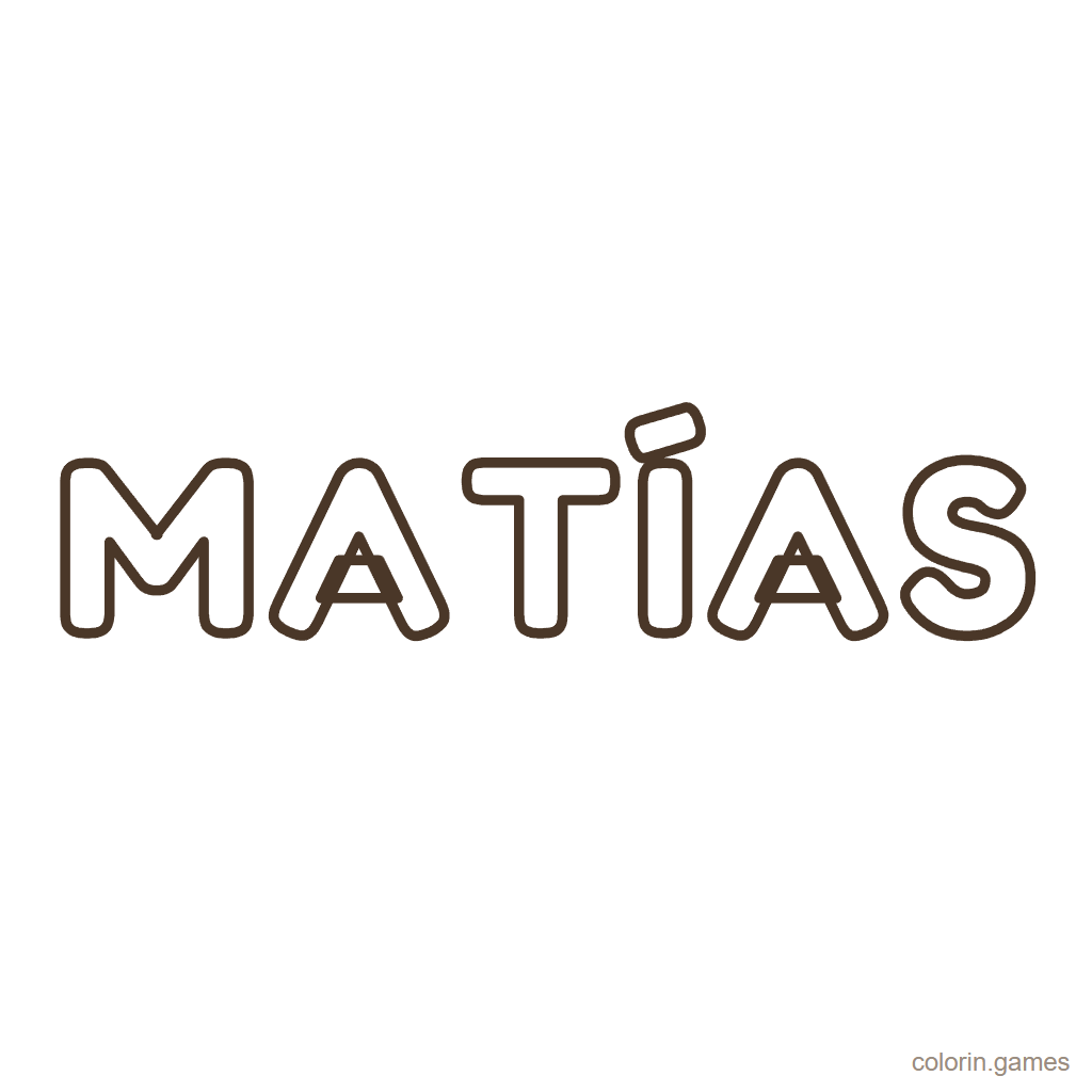 Nombre Matías para colorear