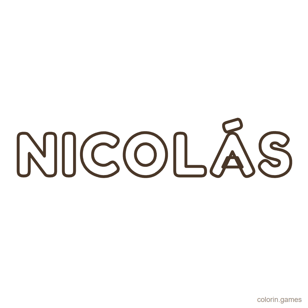 Nombre Nicolás para colorear