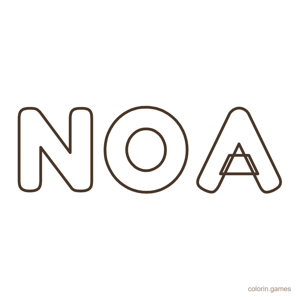 Nombre Noa para colorear