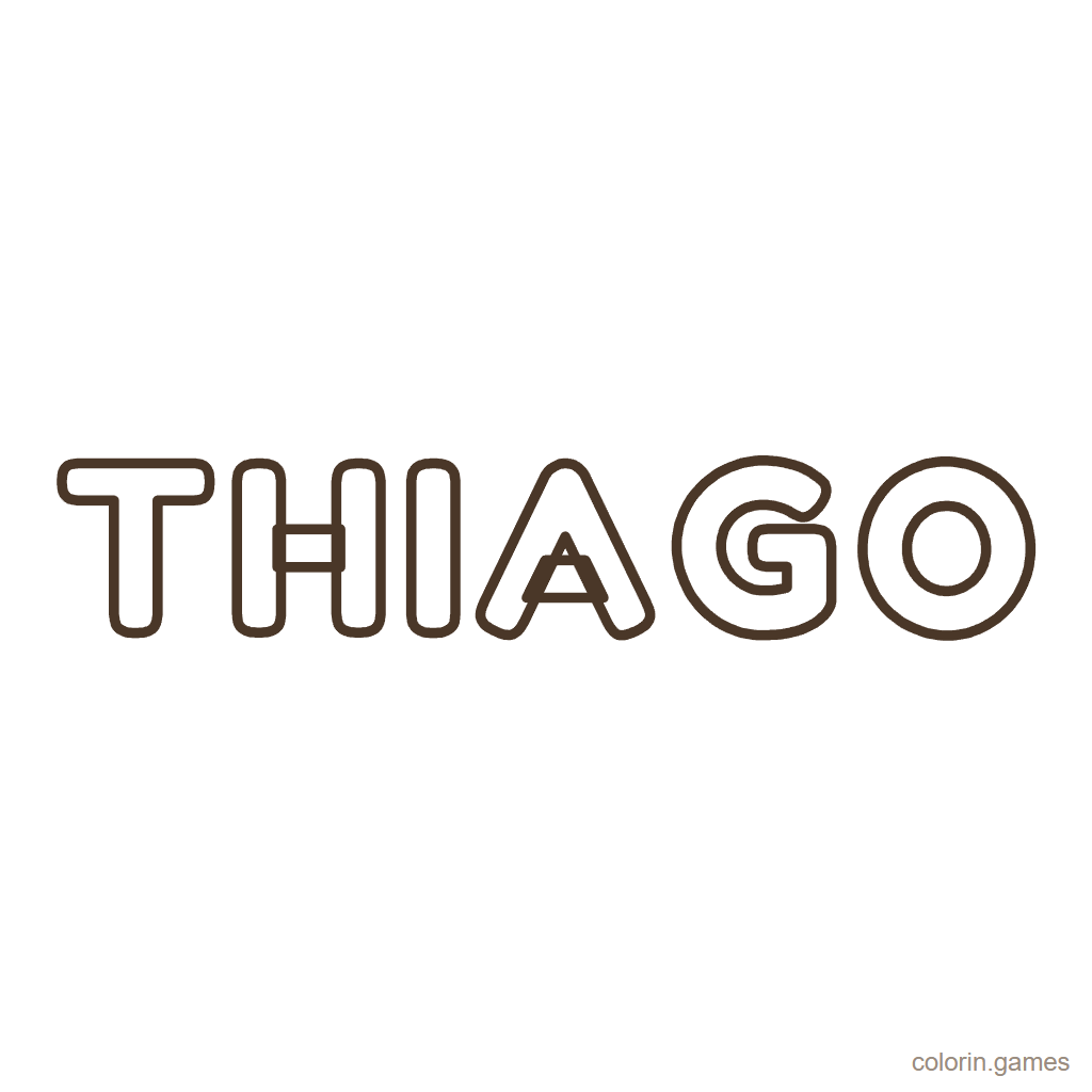 Nombre Thiago para colorear