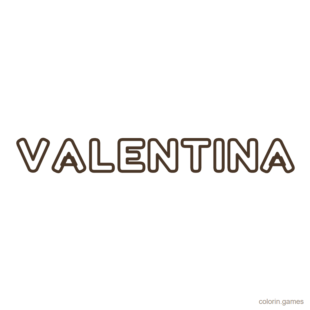 Nombre Valentina para colorear