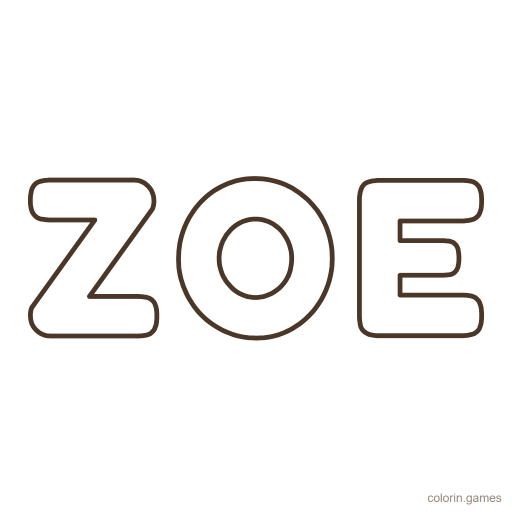 Nombre Zoe para colorear