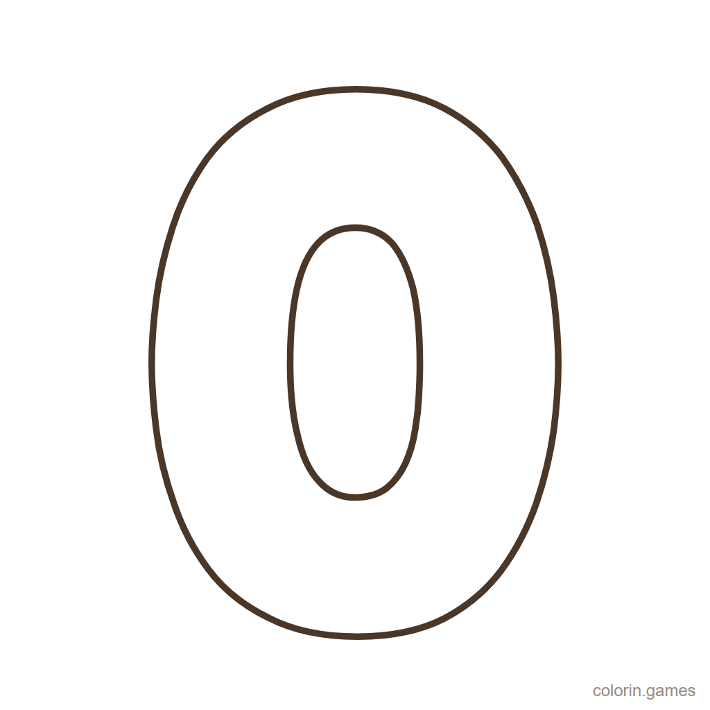 Número 0 para colorear con 0 estrellas