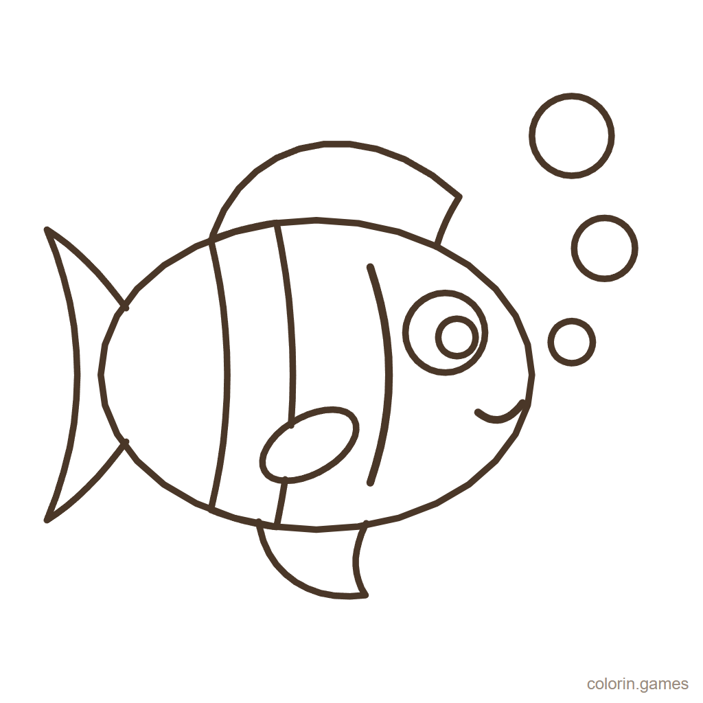 Dibujo de pez para colorear: Pez Burbujas