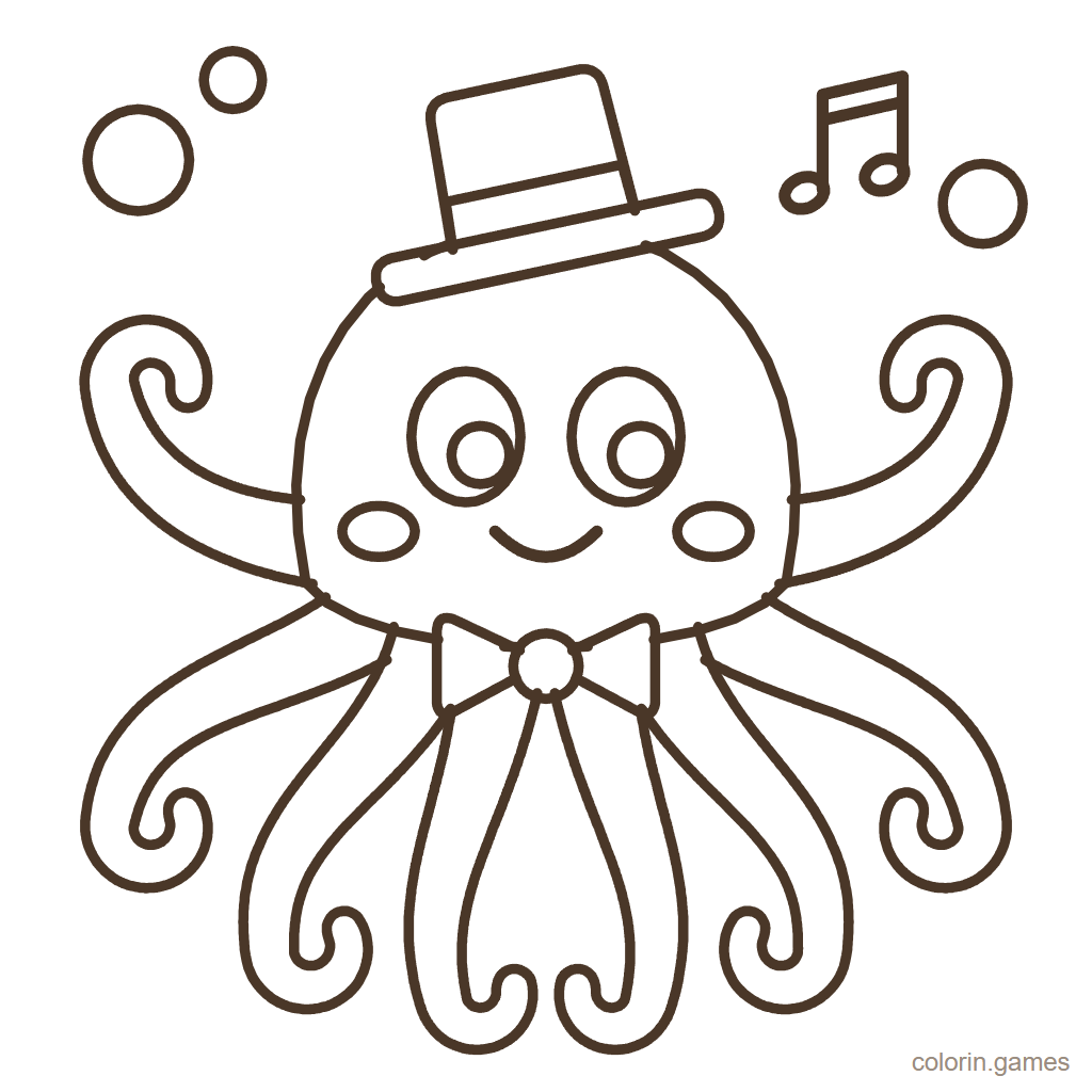 Dibujo de pulpo para colorear: Pulpo Bailarín