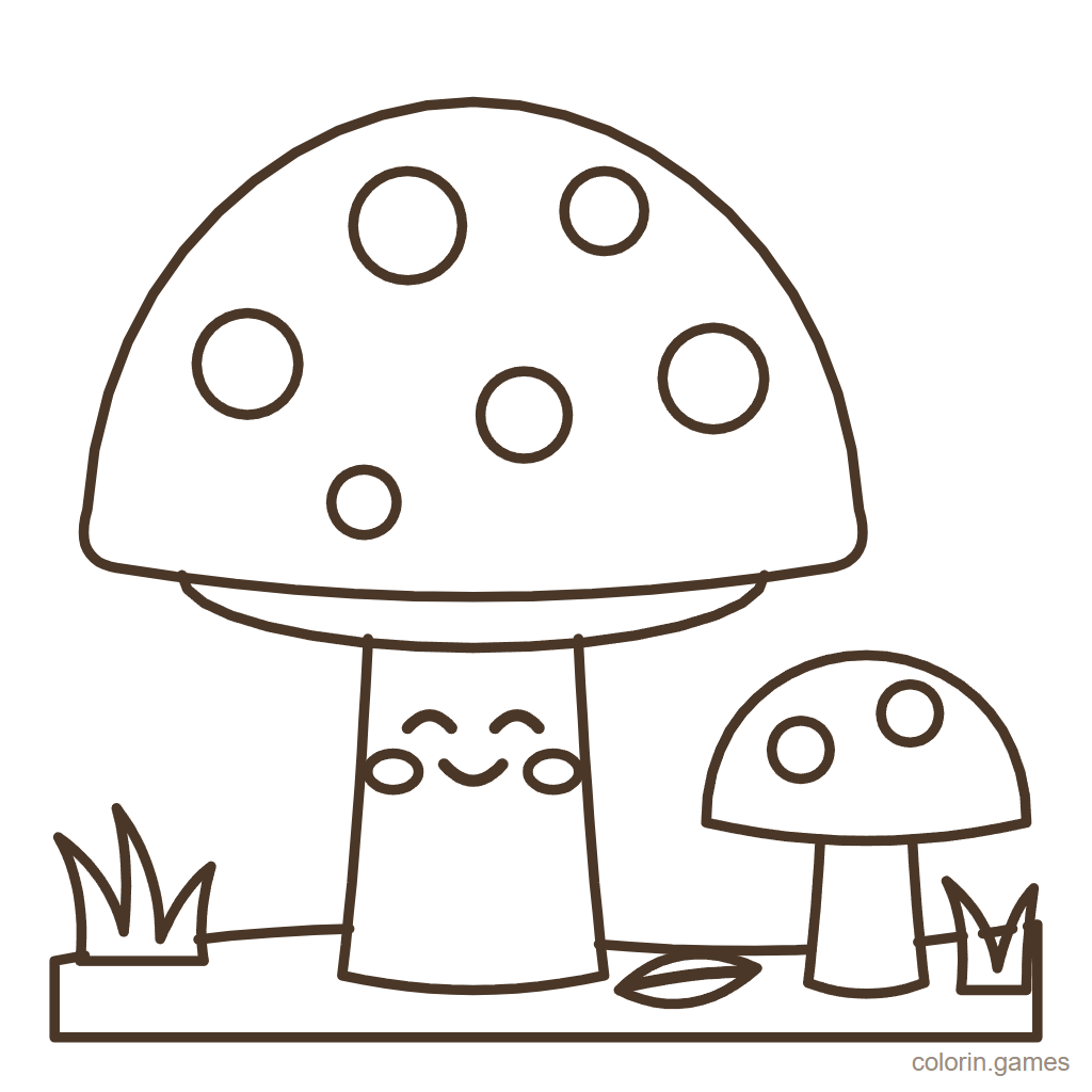 Dibujo de hongo para colorear: Seta del Bosque
