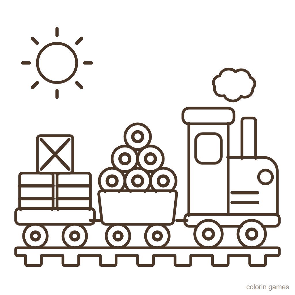 Dibujo de tren de carga para colorear: Tren de Carga