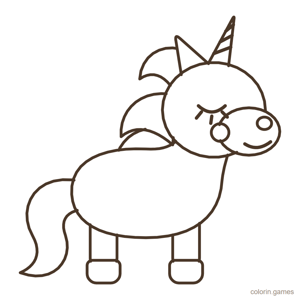 Dibujo de unicornio para colorear: Unicornio Mágico